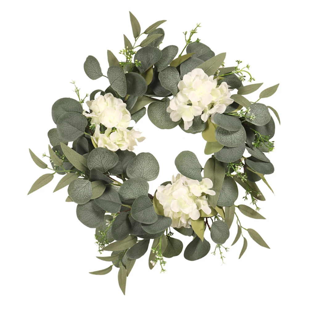 

1pc Artificial Hydrangea Green Garland Decor for Wedding Wreath Door Simulated Flower Ring Spring Adornment