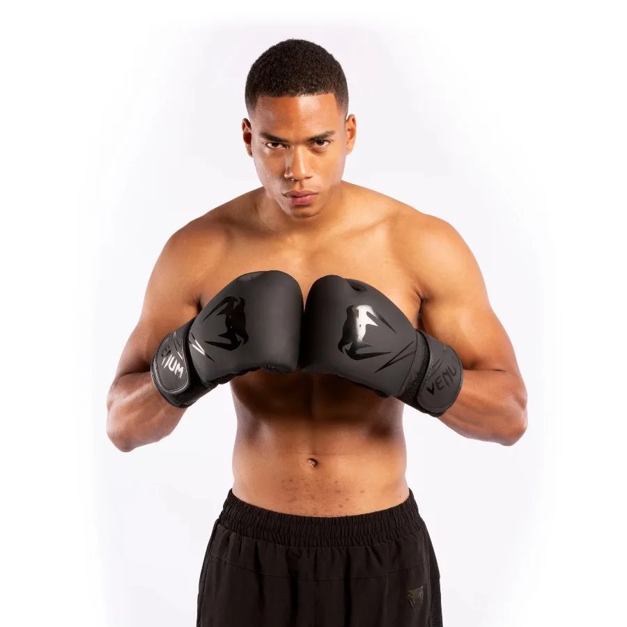 복싱 글러브 - 16온스, 남녀공용, 합성 가죽 트레이닝 글러브(복싱 및 백 작업용) - 블랙