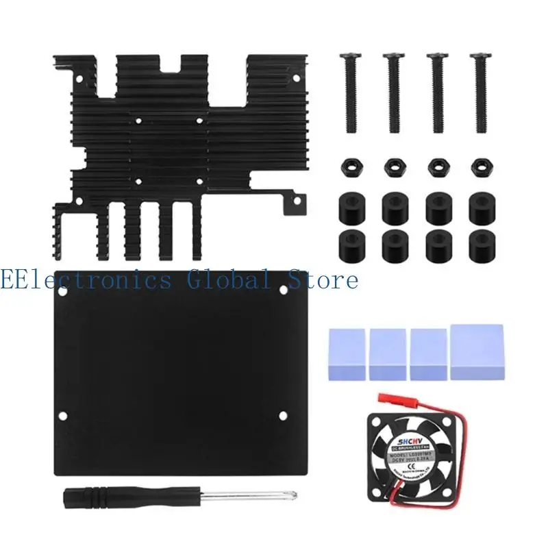 

462B Aluminum Case Metal Shell Black Enclosure with Cooling Fan for Orange 5