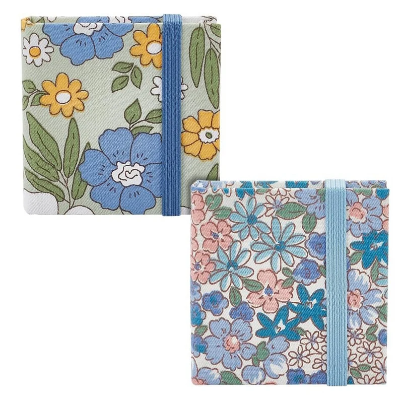 PZHI-2 قطعة كراسة الرسم بالألوان المائية الصغيرة 2.4X2.4 بوصة 300 جرام غطاء قماش مربع محمول كراسة الرسم المائية الصغيرة 40 صفحة