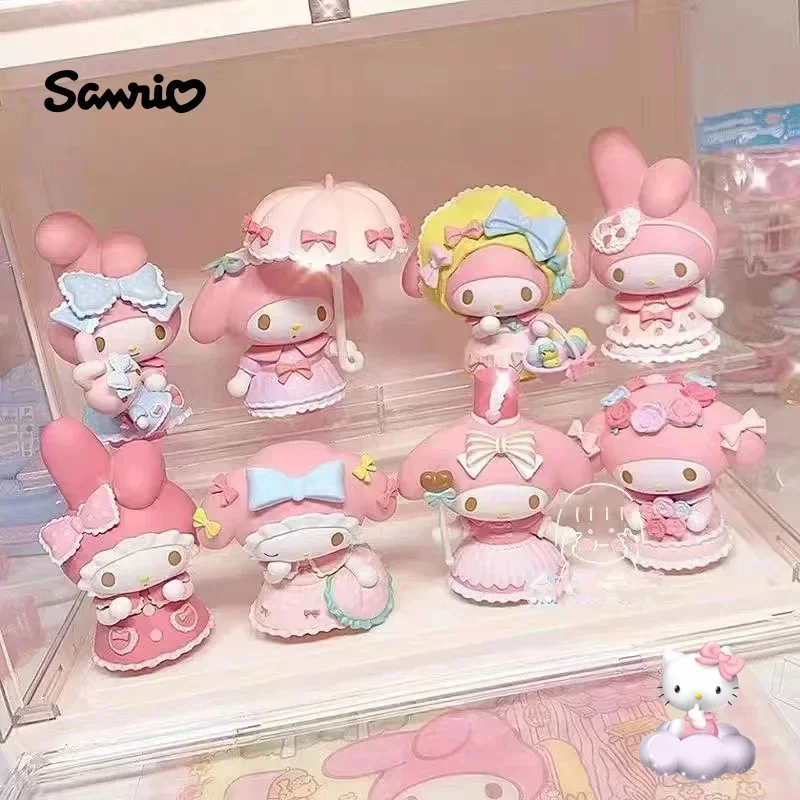 

Sanrio Cartoon Dolls Anime Figures Hello Kitty Kuromi Cinnamoroll Desktop Esports Room Ornament Model Dolls Toy Children Gifts