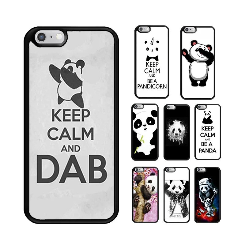 Чехол для Телефона iPhone 7 8 PLUS X XS XR 11 12 13 MINI 14 15 PRO MAX, резиновый силиконовый милый с надписью keep calm and be a pandicorn panda