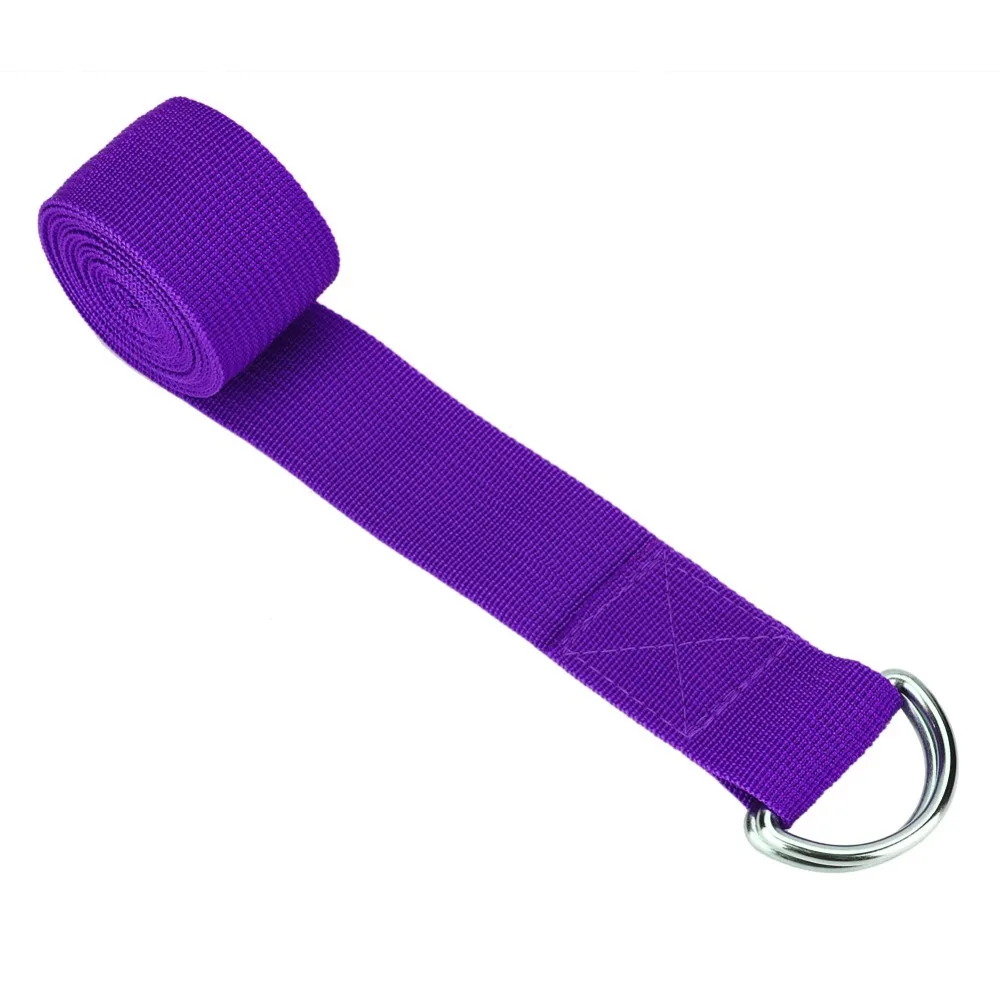 Durable 183*3.8cm Adjustable Stretch Strap with Metal D Ring Buckle Athletic Stretch Band Yoga Strap Leg Workout