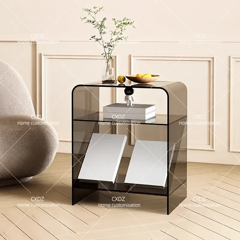 Nordic Creative Acrylic Bedside Table Transparent Storage Cabinet Modern Minimalist Sofa Side Table Small Clear Organizer