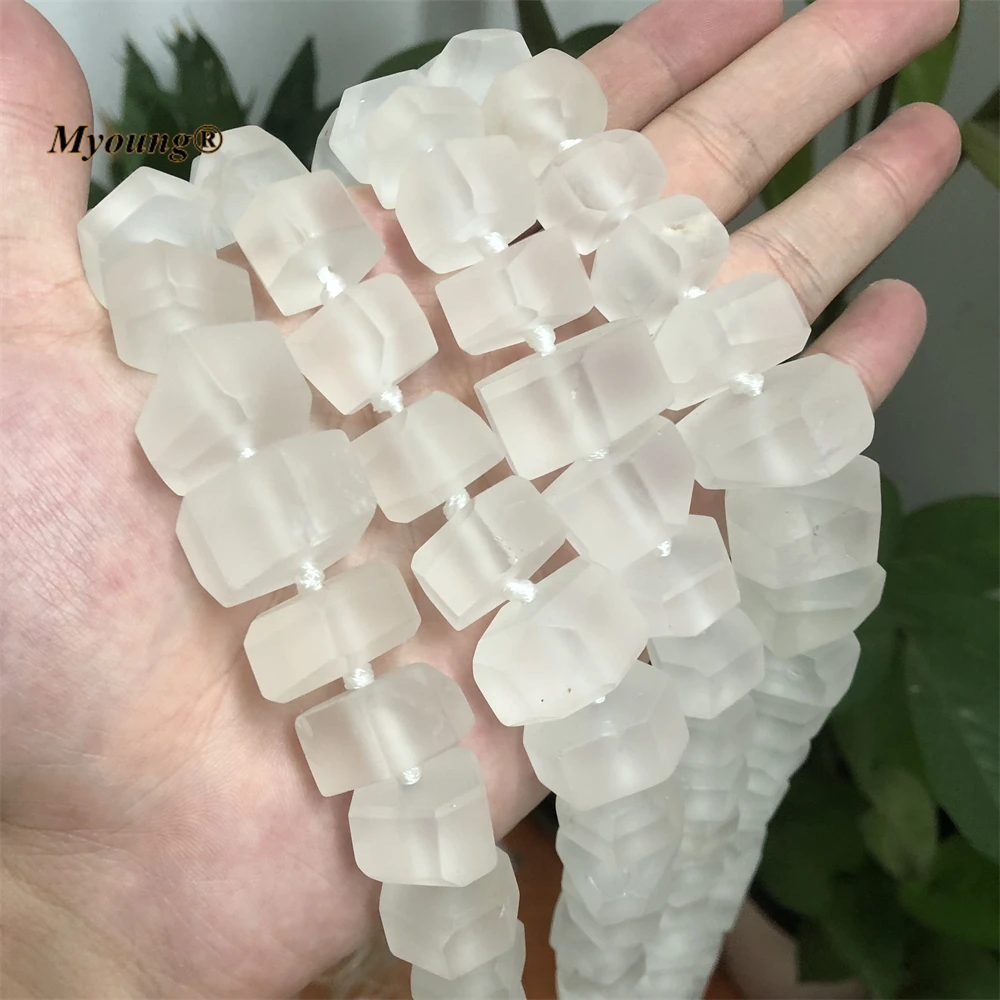 Mix Size Large Matte Natural Clear Quartz Crystal Wheel Nugget Beads For DIY Necklace Jewelry MY220725