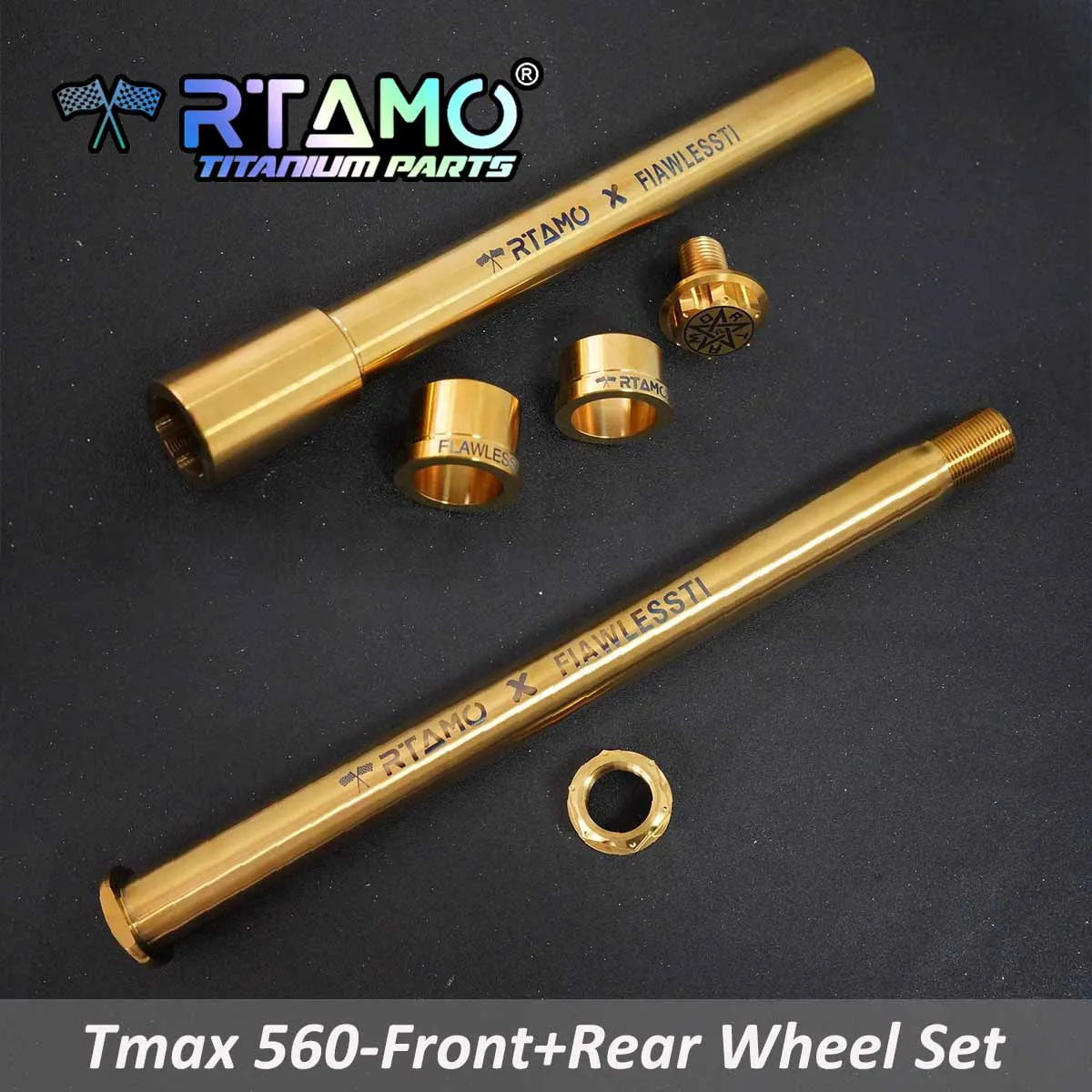 

RTAMO Gr5 Titanium Front Rear Wheel Set Bolts with Nuts for Yamaha Tmax 560