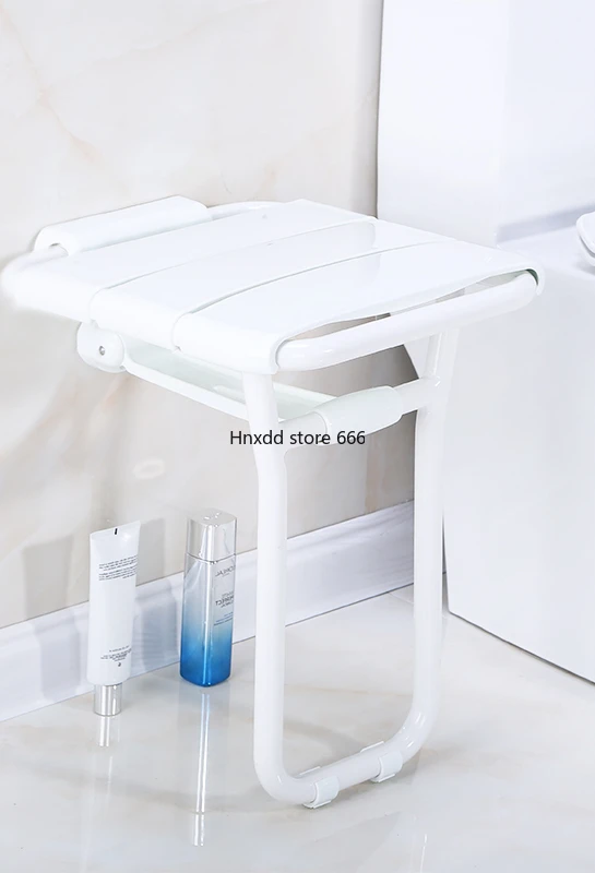 Accessible bathroom stool wall shower folding seat