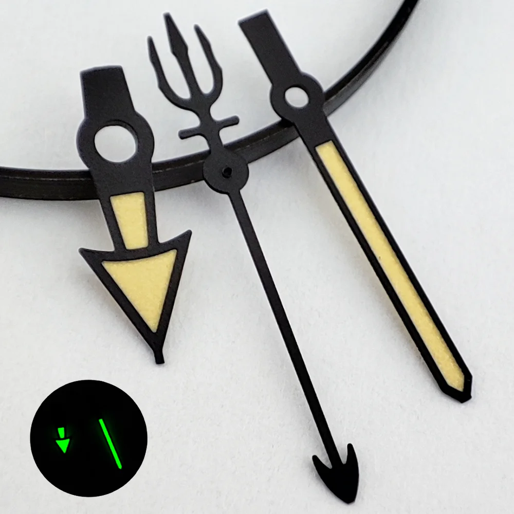 NH35 hands Sea King Trident hands Green luminous hands suitable for NH35 NH36 NH38 movement watch parts replacement accessories