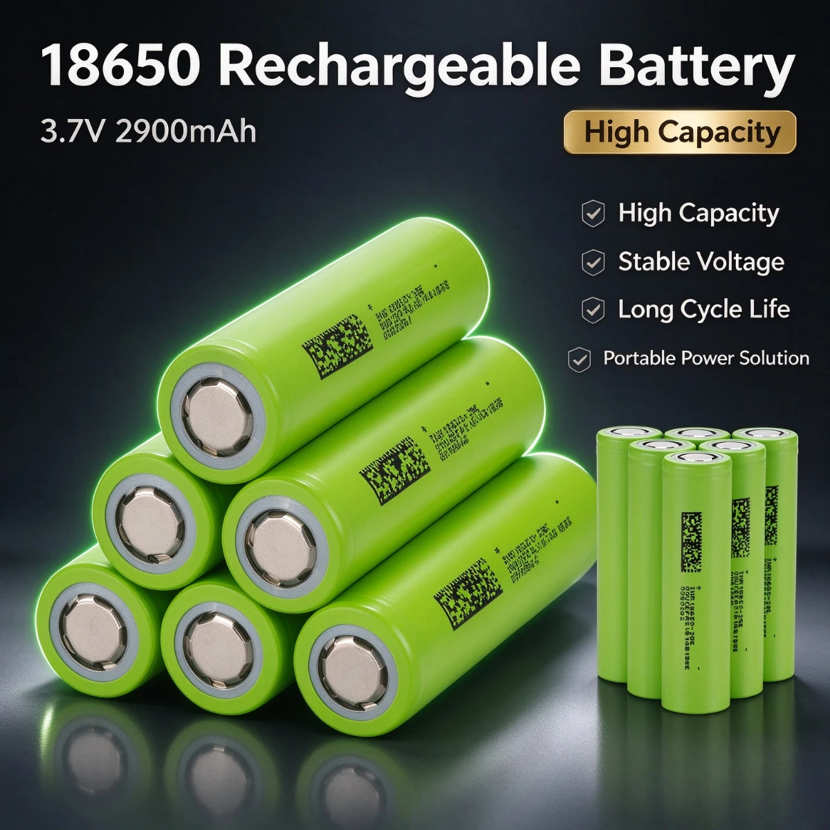 1-20PCS 18650 3.7V 2900mAh HighCapacity Rechargeable Li-ion Battery Cell Flashlight Mini Fan Power Bank DIY Electronic Project