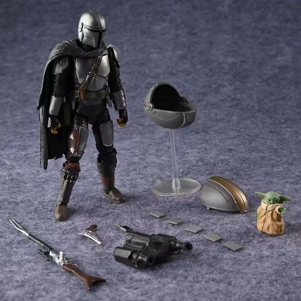 高品質スターウォーズ-マンダロリアン-ベビーヨーダ-ディン・ジャリン-6インチ映画ヒーローキャラクター可動モデルアドバンスアーマーフィギュア