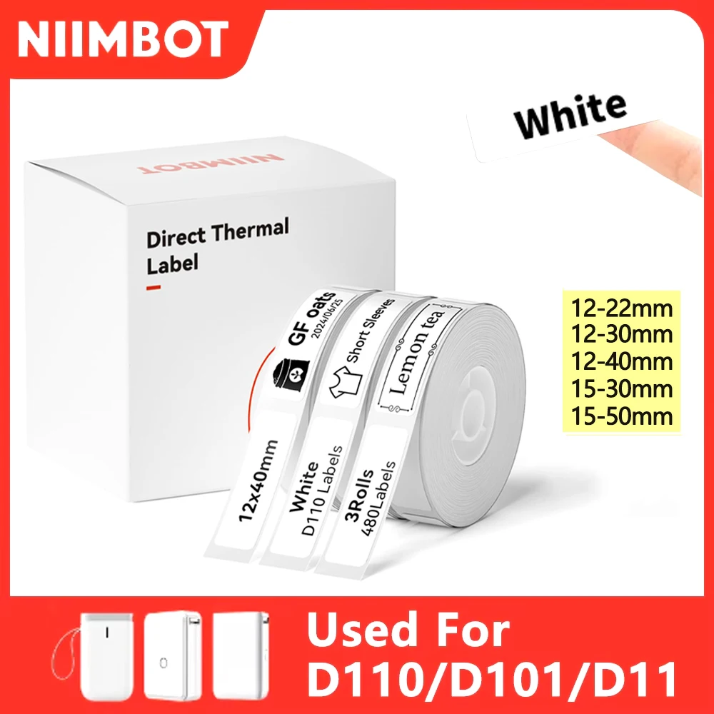 Niimbot D110 Label Sticker Mini Portable Printer White Waterproof Anti-Oil Thermal Label Printer Adhesive label Printer Niimbot