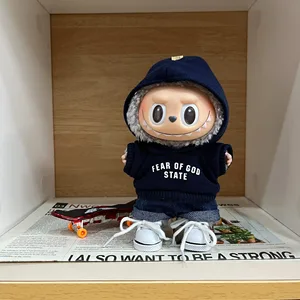 17cm labubu i iiアイドル人形パーカーセットかわいいミニぬいぐるみ人形 12ベストセールスドールパーカー-7