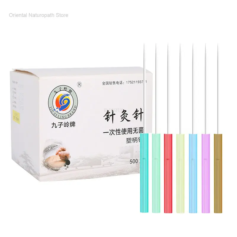 

500pcs Gasification Needles Sterile Acupuncture Needle Plastic Handle Superfine Micro Needle Abdominal Acupuncture