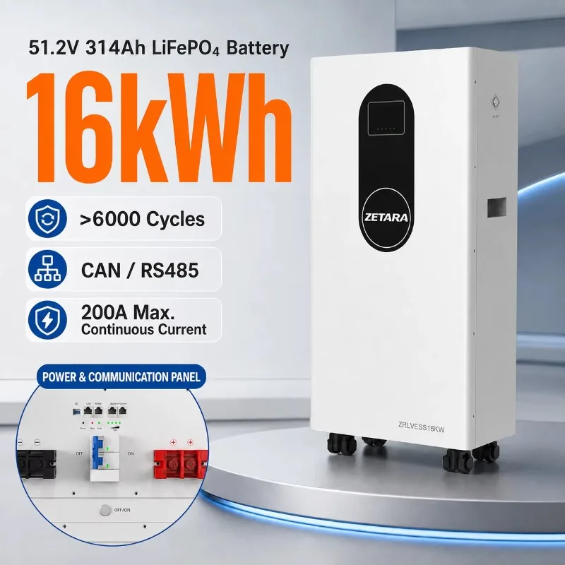 Stock In Iraq 51.2V 314Ah 16kWh LiFePO4 Battery Wall Mounted Solar Energy Storage Pack Fast Delivery Local Warehouse