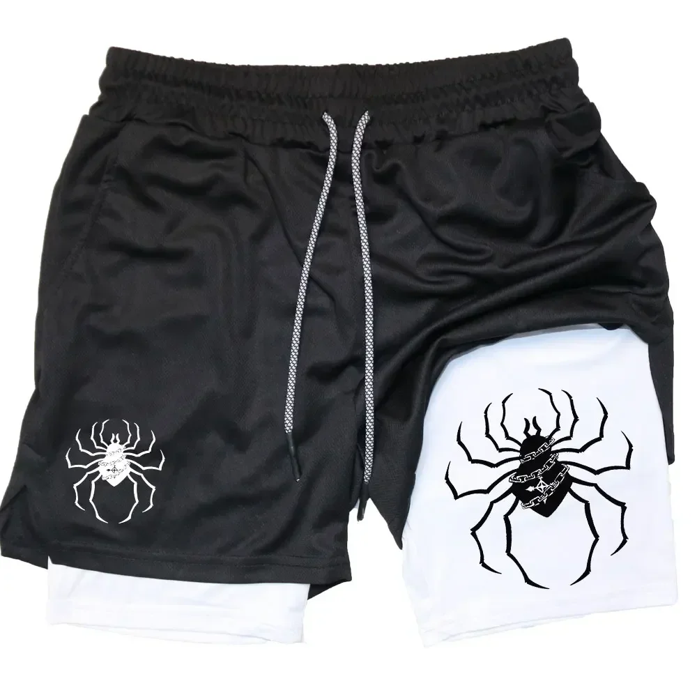 

Short Gym Man Y2K Men Performance Shorts for Men Breathable Spider Print Shorts Summer Sport Fitness Workout Jogging Short Pants