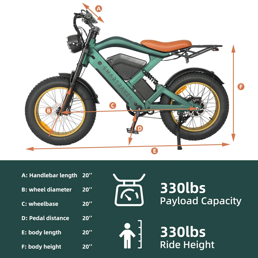 Retro and Fashionable Adult Electric Bike with 1200W Motor Top Speed 32MPH Electric Bicycle