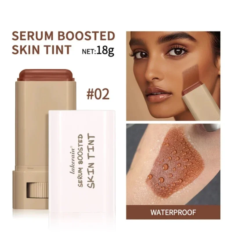 Foundation Stick Serum Boosted Skin Tint Balm Silky Texture Moisturizing Coverage Plumper Natural Even Skin Tone Makeup