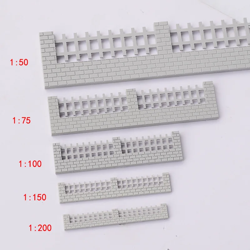 2Pcs/Lot Miniature Plastic Fence Model Scale 1:50-200 for Railway Building Sand Table Scene Materials Diorama Kits