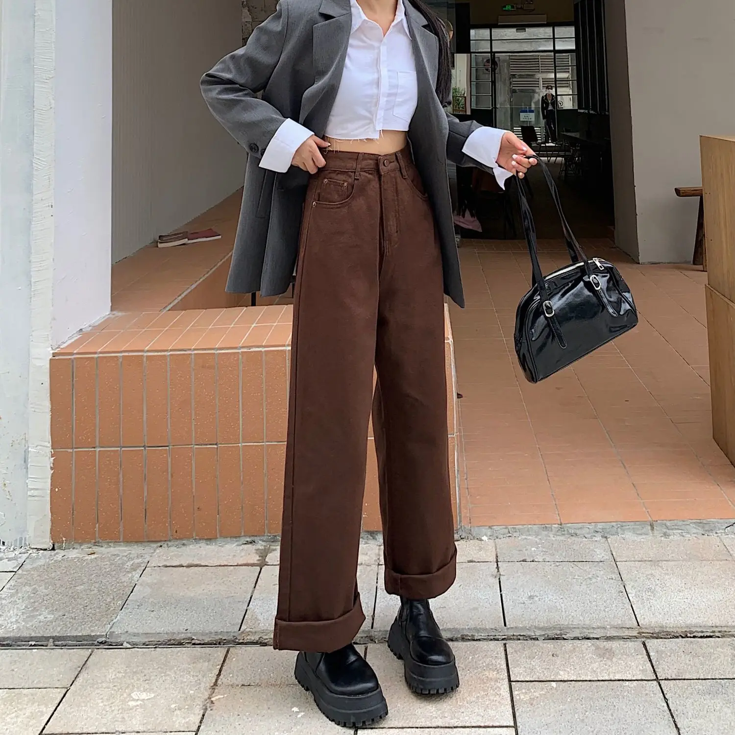 

Женские джинсы с высокой талией, американская мода, узкие, эластичные, удобные, из мягкой хлопчатобумажной ткани, женские джинсовые базовые простые