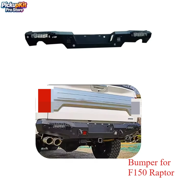 

Rear Bar Car Bumper Protector Accessories for F150 Raptor 2014-2021 Black Steel Rear Bumper 4x4 Off-road Pickup