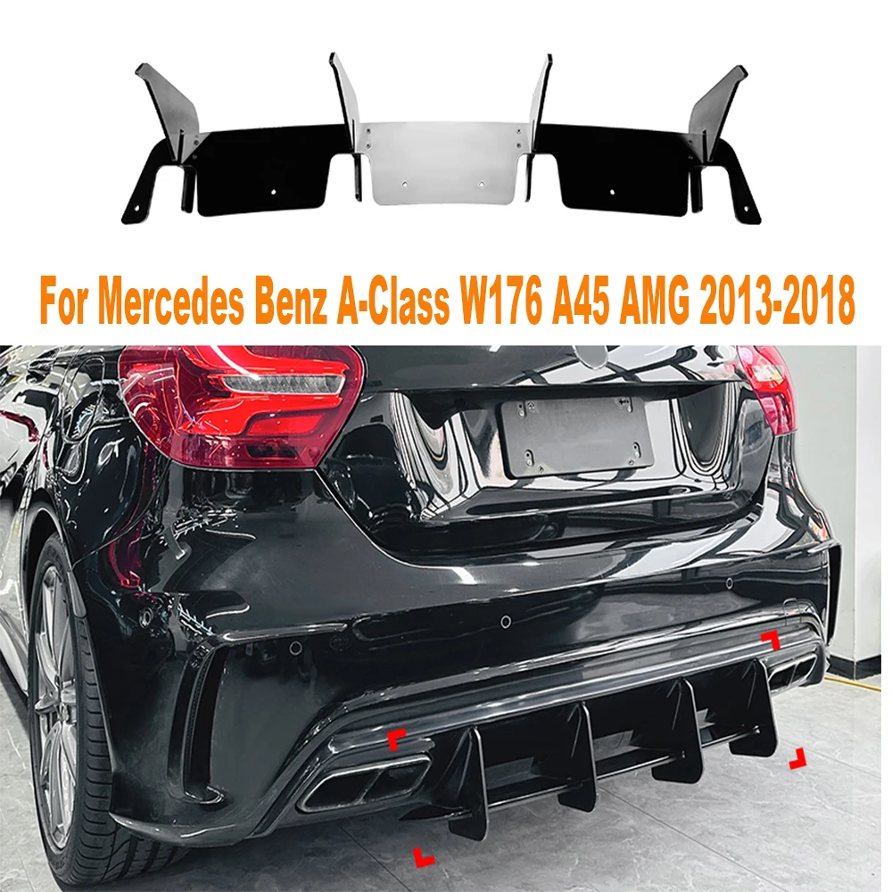 

Rear Bumper Lip Diffuser Spoiler Splitter Protector Car Styling Auto Accessory For Mercedes Benz A-Class W176 A45 AMG 2013-2018