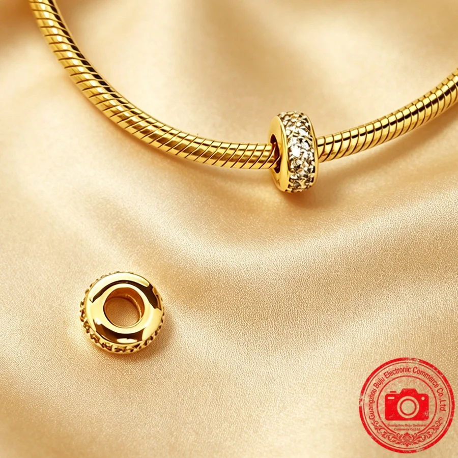 Neue Original-Charms-Perlen, runder Clip-Charm & Eiffelturm & transparenter Pavé-Clip-Charm, passend für Anhänger-Armbänder, Damenschmuck, Geschenk