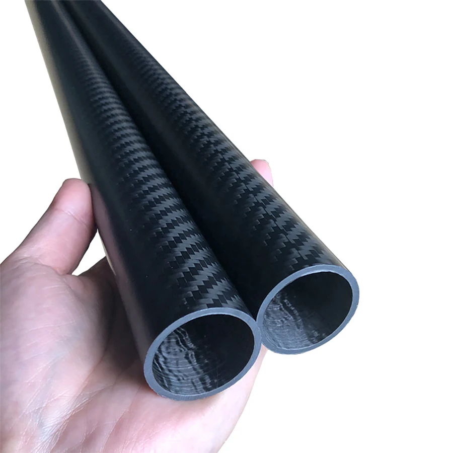 2pcs Carbon Fiber Tube 3KOD 7mm -40mm Length 500mm Carbon Fiber Pipe Thickened Carbon Tube Thickness 1.5mm 2mm Twill Matte