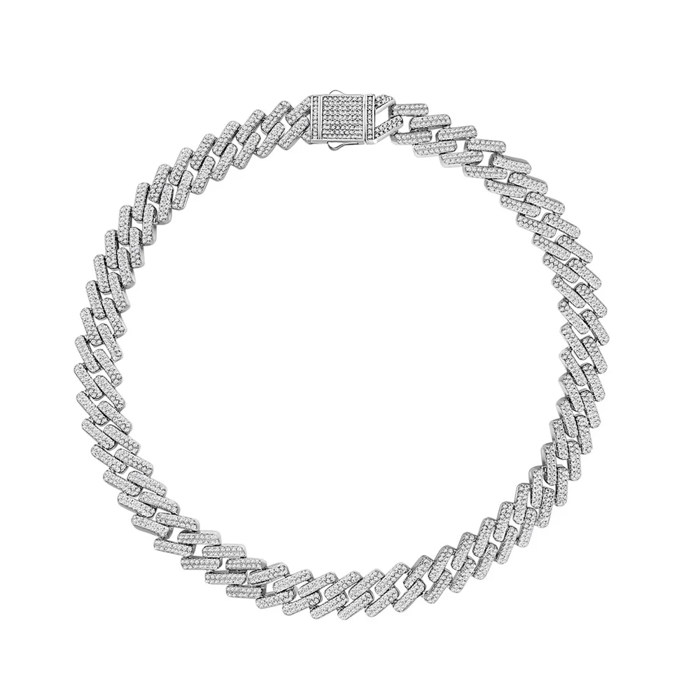 

New S925 Sterling Silver Bracelet Unisex Hip Hop Cuban Chain European and American Trends