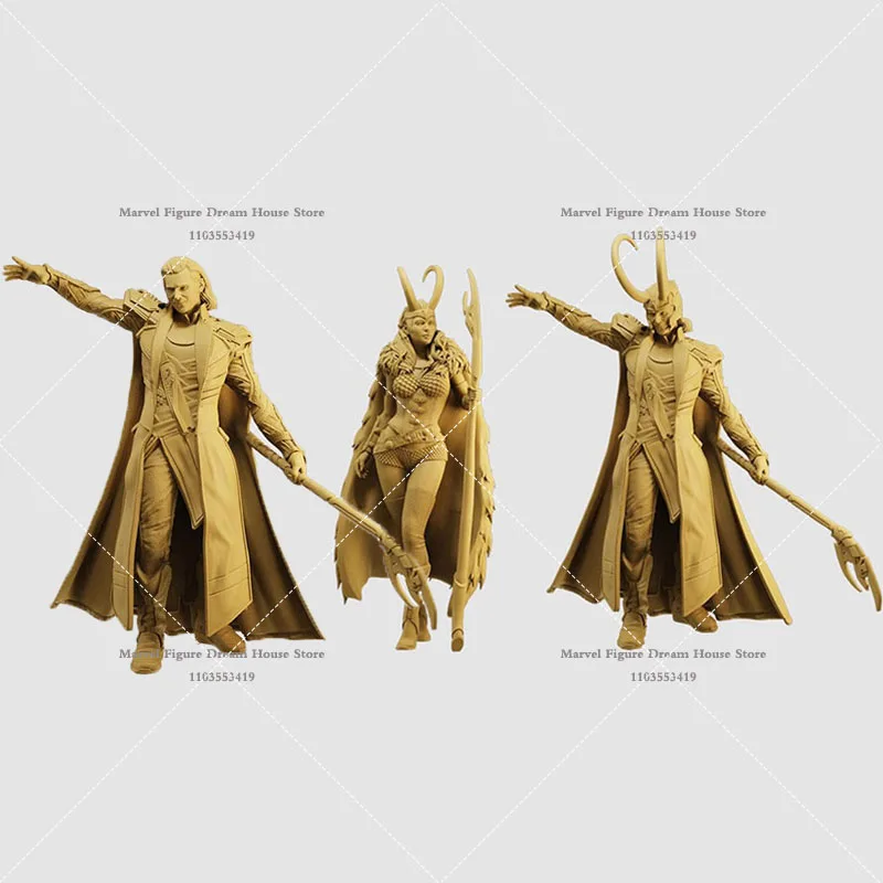 1/64 1/43 Scale Miniature Scene Doll White Model Un-panited Marvel Comics Loki Mini Male Female Action Figure Model Toys