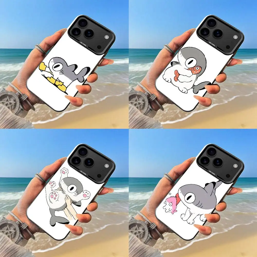 Cute Cat Shark Phone Case Black case for iPhone17,16,15,14,13,12,Pro,Max,Plus,E,SE4,Air,Mini