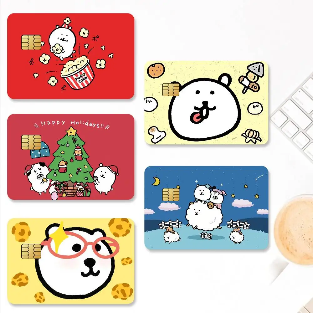 Cartoon J-Joke Bear Cute Credit Card Stickers Skin for Bank Debit Decorative Protection 4PCS Anti-scratch Waterproof
