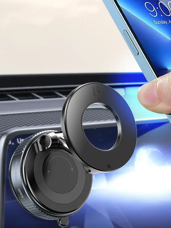 Strong Magnetic โทรศัพท์ผู้ถือแหวนนิ้วมือรถ Mount สูญญากาศไฟฟ้าผู้ถือแม่เหล็กพับได้ขาตั้งดูดที่แข็งแกร่งสําหรับโทรศัพท์