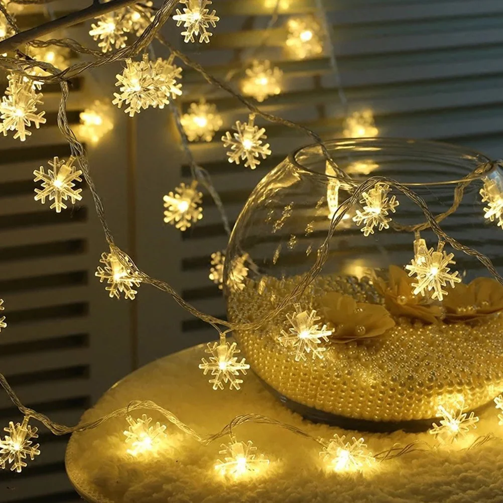 1 pçs floco de neve lâmpada corda led luz poupança energia decoração festa natal luz da corda ornamento da árvore natal