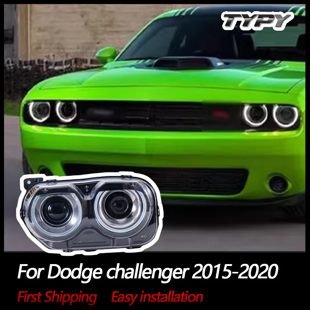 

Автомобильные фары TYPY для Dodge Challenger, фары 2015-2020, светодиодные фары для проектора, дневные ходовые огни, автомобильные аксессуары