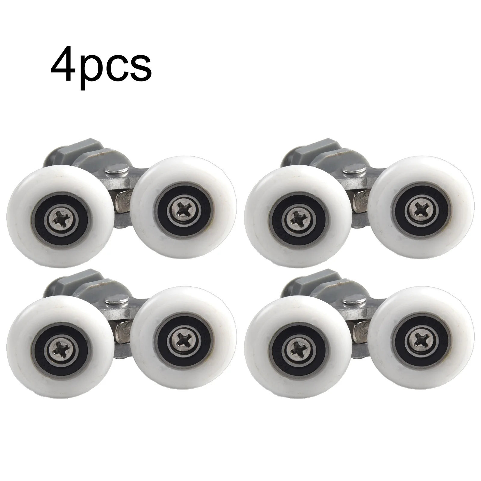 

4pcs Twin Bathroom Shower Door Roller Runner Wheels Sliders 19/23/25/27mm Dia Shower Rooms Cabins Door Pulley Hardware Accessori