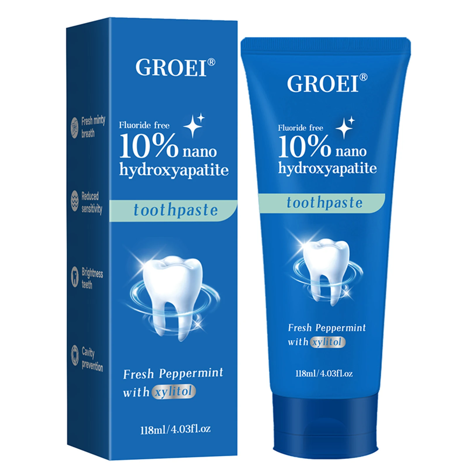 118ml 10% Hydroxyapatite Toothpaste for Enamel Repair Tooth Strengthening Fresh Mint Gentle Whitening Tooth Paste for Sensitive