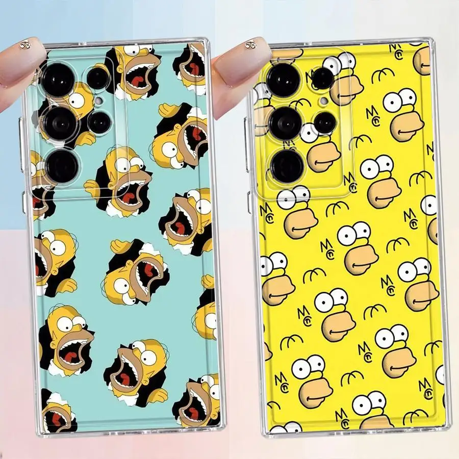 Phone Cover Case for Samsung Galaxy S26 S23 Ultra S25 Edge S20 Plus Note 20 Ultra 10 S21 S22 FE S24 The Simpsons Cartoon
