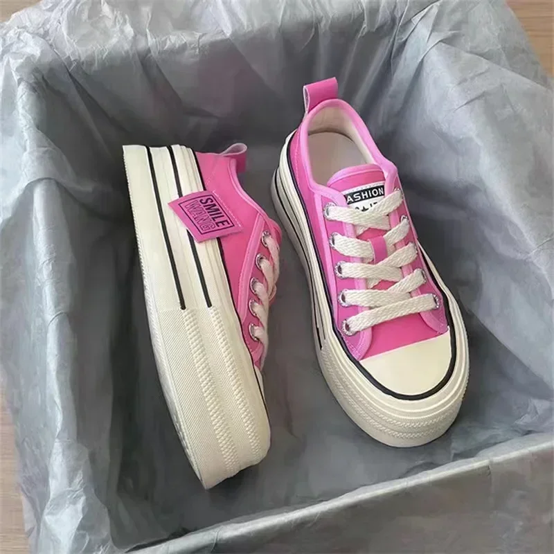 Canvas Shoes Women Spring Summer Casual Walking Platforms Vulcanized Shoes Ladies Fashion Chunky Sneakers Zapatos Para Mujer