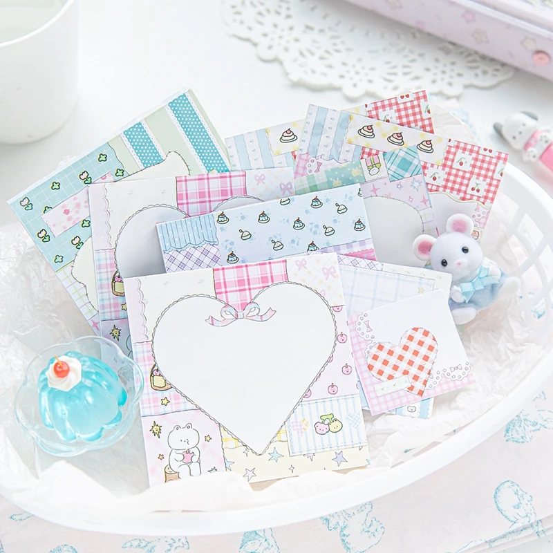 80 Sheets Cute Fresh Memo Pad Scrapbooking Collage DIY Note Paper Diary Message Memo Sheets School Supplies Stationery