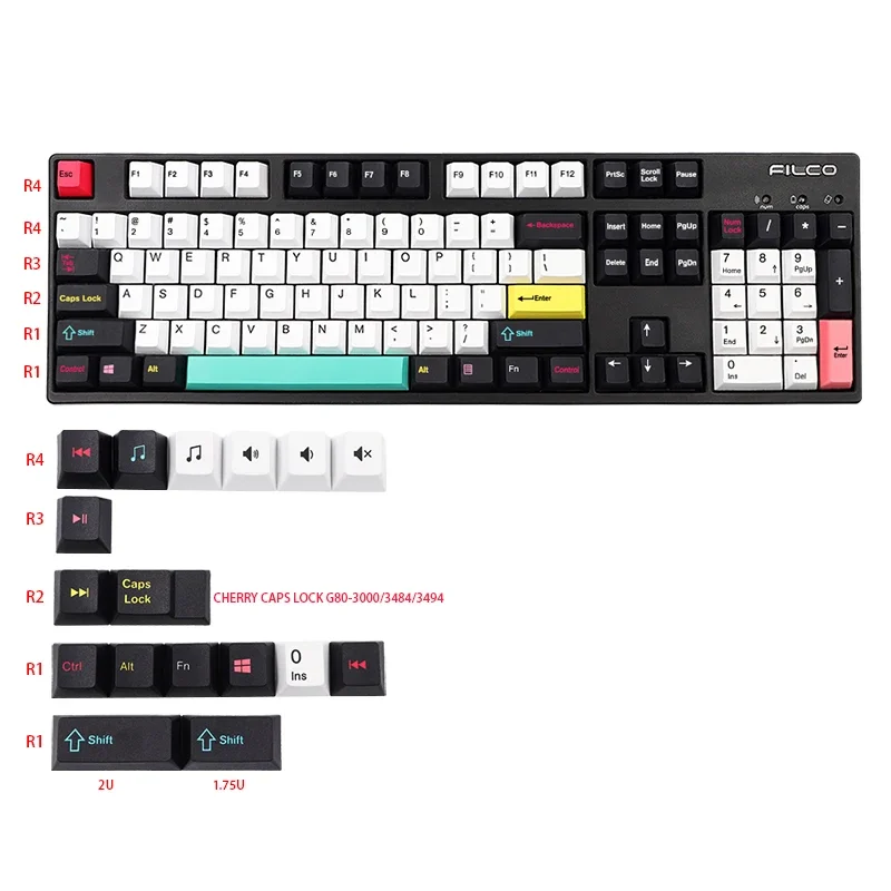 

PBT original five-sided sublimation paint keycaps, a full set of 121 keys, suitable for 68 87 96 108, etc