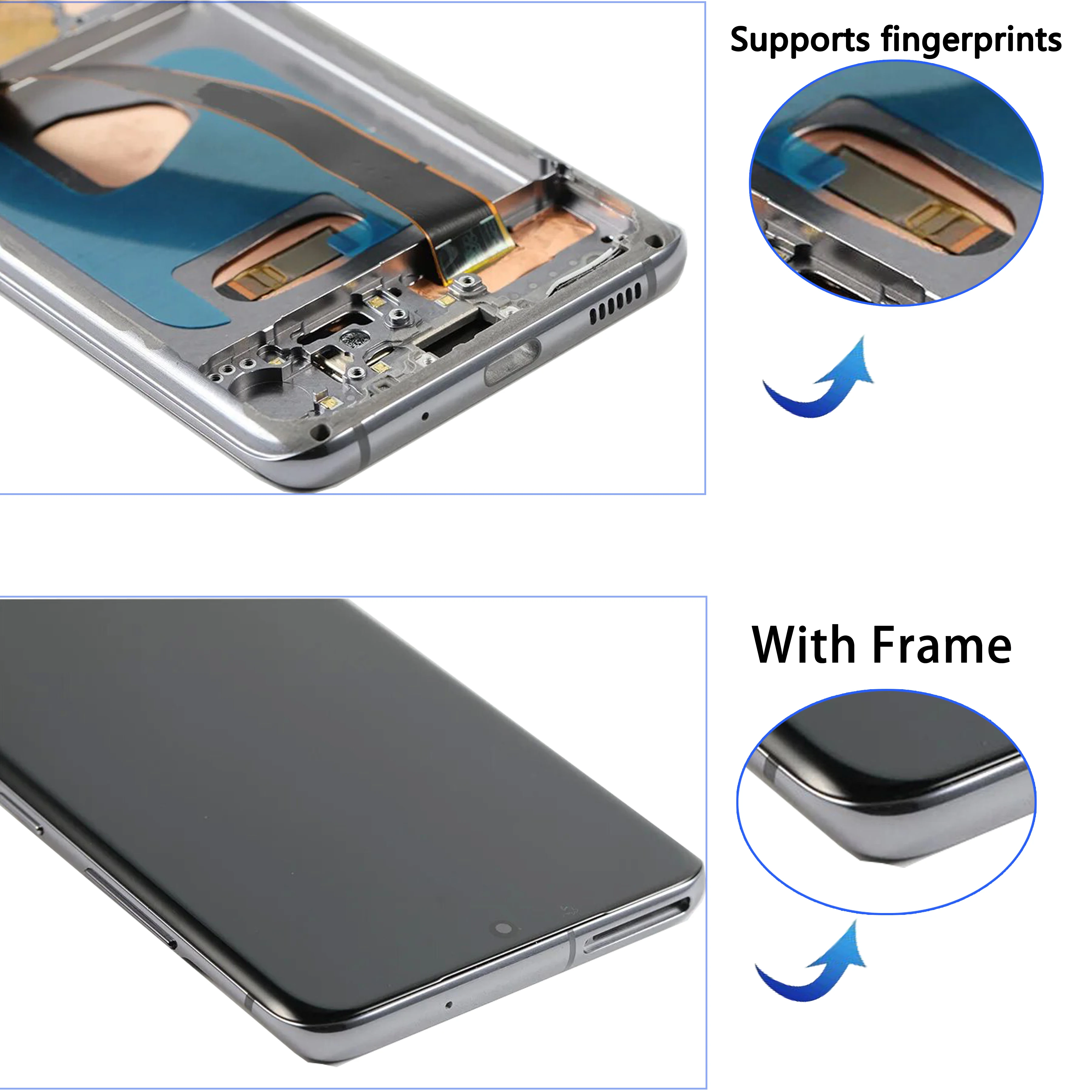 High quality OLED LCD For Samsung S20 G980 G981 LCD Display frame SM-G980F/DS G981B/DS LCD Touch Screen Digitizer Repair Parts