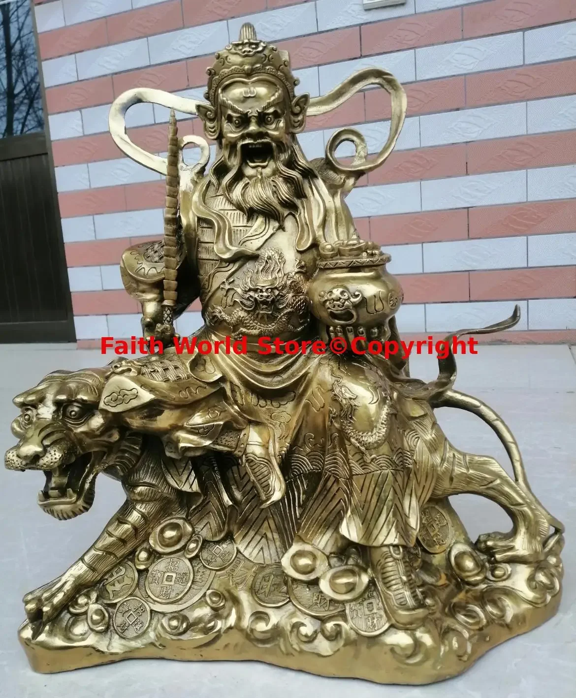 2025 Asia Taoist Buddhism ZHAO GONG MING master figure of the Buddha god Riding tiger expel demons Ensuring safety thriving