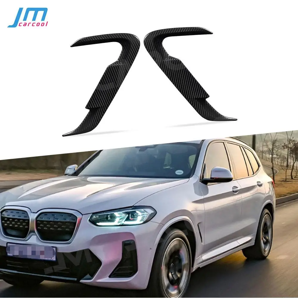 

Dry Carbon Fiber 2PCS Side Wing Air Flow Fender Grille Intake Vent Covers Trim for BMW iX3 G08i 2022 FRP Car BodyKit Decoration