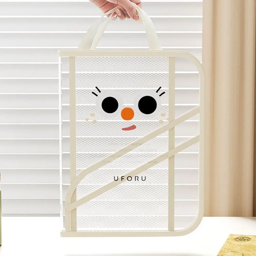 

Cute High-capacity Book Storage Bag Foldable Transparent Portable File Bag Dustproof PVC Handheld Bag School
