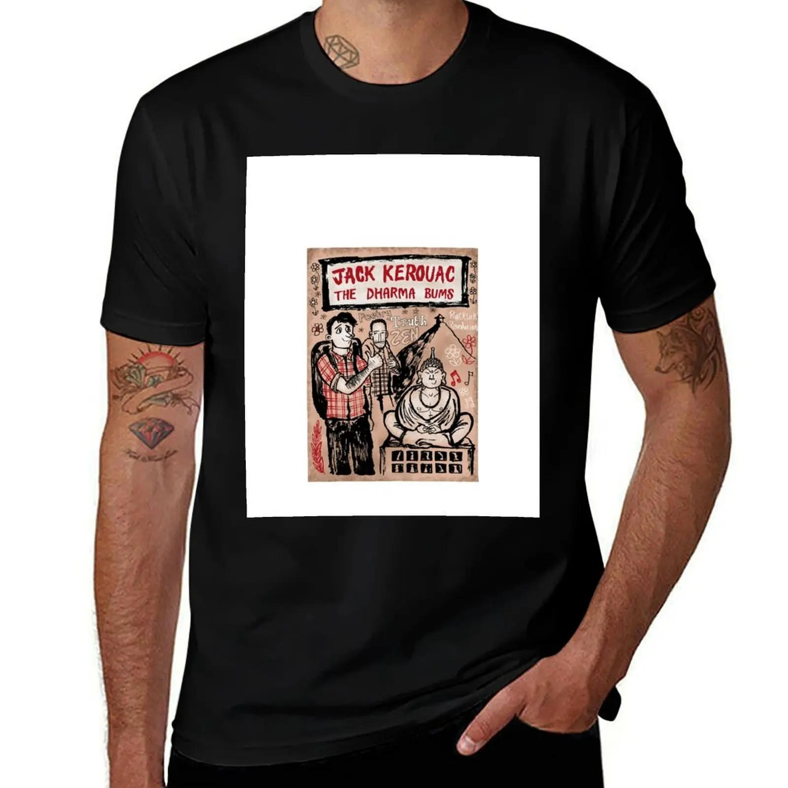 Jack Kerouac Dharma Bums T-Shirt Relaxed Casual Short Sleeve Tee T-Shirt