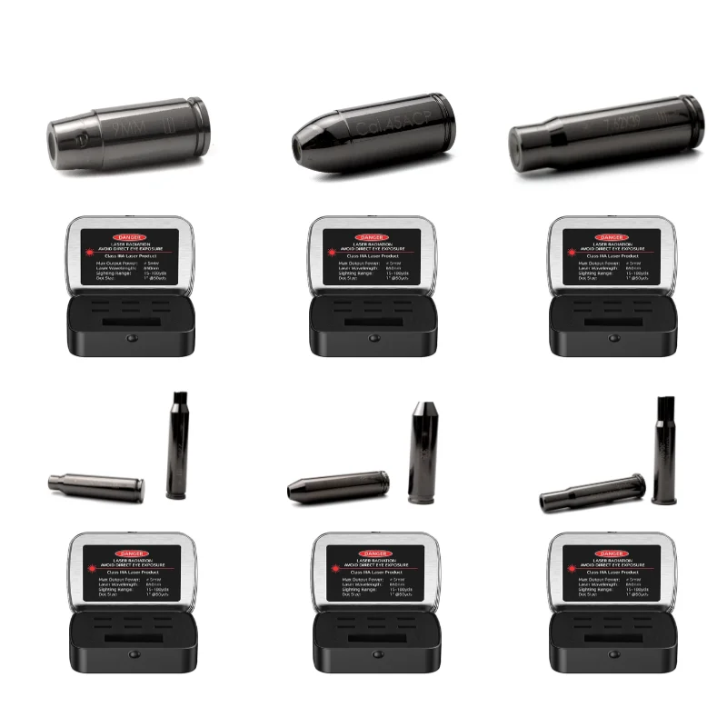 Black Red Bore Sight 9mm/223/308/45ACP/30-30/7.62x39 Red Laser Boresighter Collimator