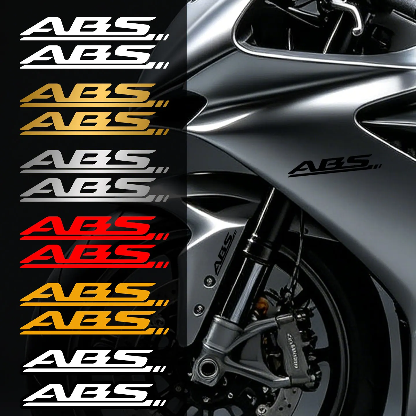 ABS Mudguard Shock Absorber Body Vinyl Sticker Decal for Motorcycle Front/Rear Set, Compatible with R15 Duke 390, CBR500R