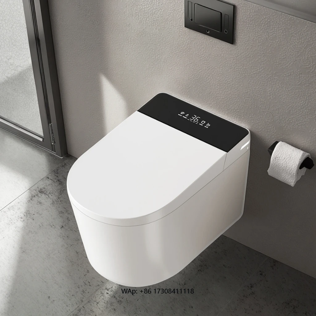 

8822T Automatic Intelligent Wall Hung Elongated Smart Toilet Remote Control Auto-flushing AI Voice Controlled Fully Top