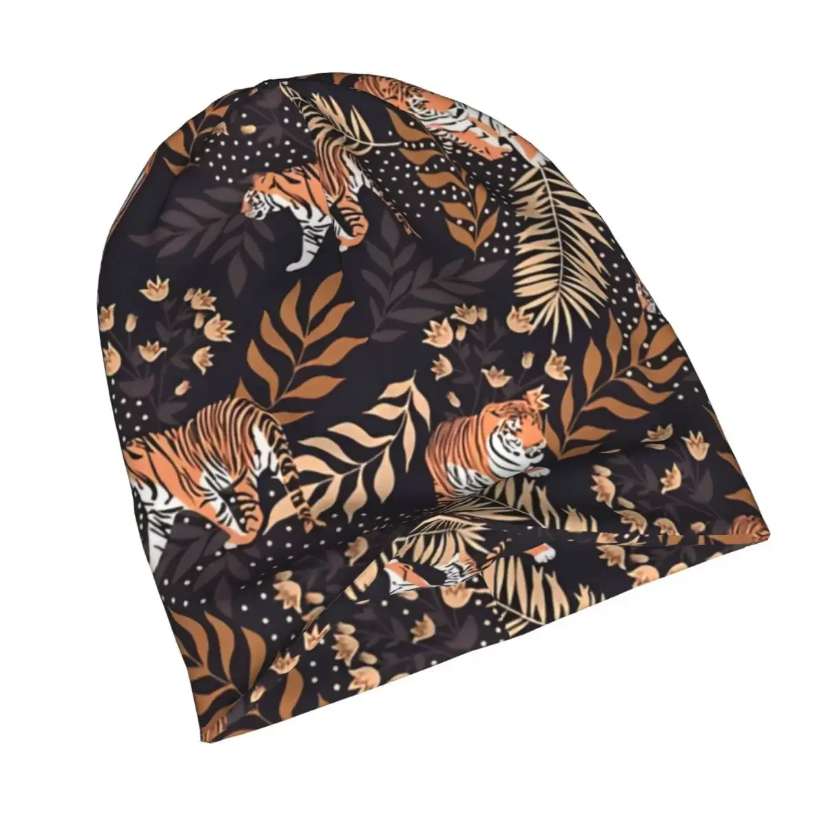 Deep Forest  Tiger Outdoor Hats Tigers Dark Blue Pattern Thin Hat Bonnet Hipster Beanies Caps Men Women's Earmuffs