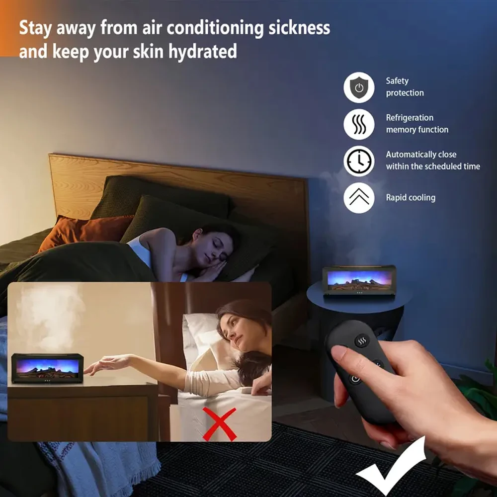 

7-цветный каминный диффузор, 300 мл, увлажнитель эфирного масла с таймером и пультом дистанционного управления для дома и офиса